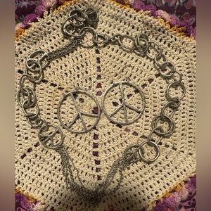 Peace Sign Necklace & Earrings